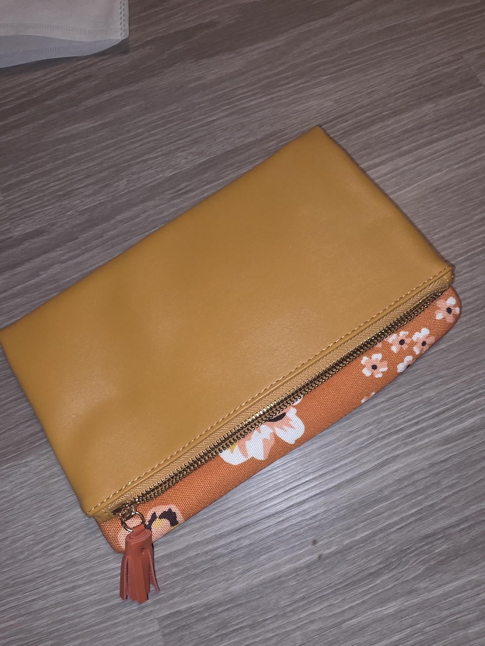 Rachel Pally Mustard Yellow Floral Zip Pouch